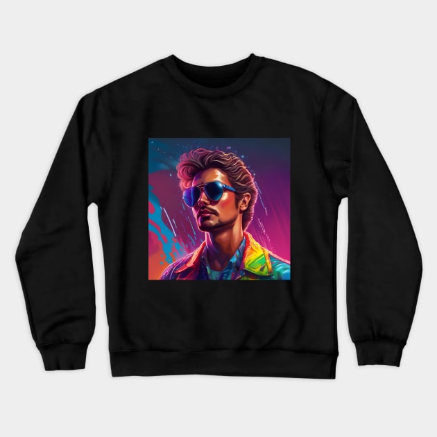 Man in 80s Crewneck Sweatshirt by SmartPufferFish